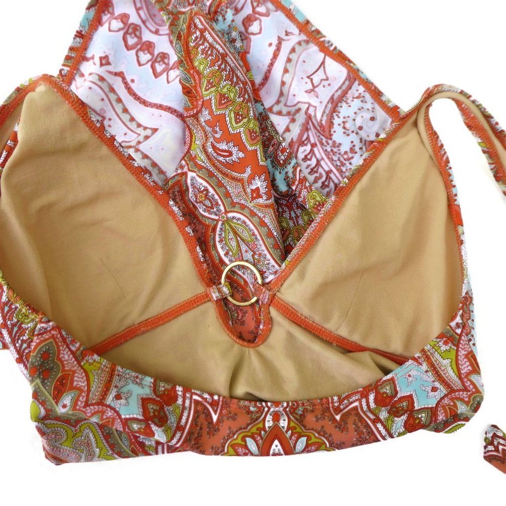 SOLD Tommy Bahama Swimsuit One Piece Halter Marrakech Padded Neutral O Ring - Picture 7 of 11